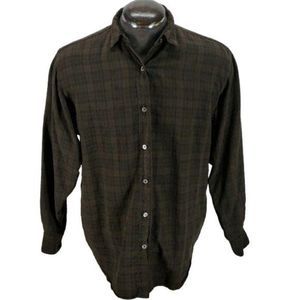 Democracy brown long sleeve button‎ down shirt
